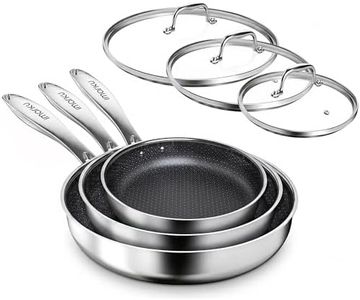 imarku 8, 10 and 12-Inch Non Stick Frying Pans with Lids, Ceramic Coating