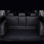 Car Full Coverage Boot Liner for Audi Q7 7seats 2019 2020 2021 2022 2023, Waterproof Anti-Scratch Anti Slip Leather Luggage Tray Protector Pad Interior Accessories,All-black