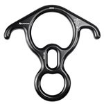 S.E.PEAK 40kN Rescue Figure 8 Descender w/Bent-Ear, Rappelling Gear Downhill Equipment Belay Device Rigging Plate for Rock Climbing/Aluminum Alloy,Black