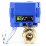 U.S. Solid 1" Brass Motorized Ball Valve DN25 Electrical Ball Valve, 9-24V AC/DC, 2 Wire Auto Return Setup