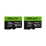 PNY 128GB Premier microSDXC Class 10 U3 V30 A1 Memory Card 2-Pack - 100MB/s, 4K UHD, Full HD, UHS-I, micro SD