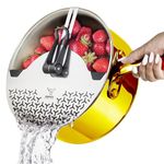 Premium Stainless Steel Clip on Strainer for Pots, Bowls - Keep Hands Safe and Kitchen Clean | Hands-Free Fruit, Vegetables & Pasta colander | Strainers for kitchen | Strainer & Colander ⌀4-9"