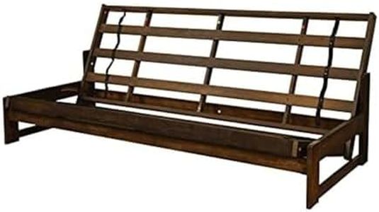 HomeStock Full Size Futon Frame Set - Convertible Sofa Bed - Hardwood Mocha Finish Frame Only