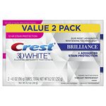 Crest 796913 3D White Brilliance Vibrant Peppermint Toothpaste, Pack of 2