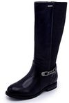 Nautica Girls Youth Knee High Fashion Riding Boots-Vivi-Black-4