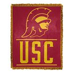 NORTHWEST NCAA USC Trojans Woven Jacquard Throw Blanket, 46" x 60", Prestigious