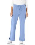 Dickies Xtreme Stretch Women Scrubs Pant Mid Rise Drawstring Cargo 82011, Ceil Blue, Medium Tall