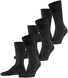 FALKE Men's Tiago Cotton Dress Socks, Anthracite, 6.5-7.5