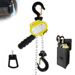 Toriexon 1100LBS Manual Lever Chain Hoist Mini Puller 1/2 Ton Capacity Portable Chain Come Along 10 Feet Lift G80 Chain Ratchet Lever Hoist with Hook