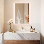 LUVODI LED Bathroom Mirror: 50x70cm Wall Illuminated Dimmable Mirrors with 3 Colour Lighting Modes, Anti-fog, Memory Function,Horizontal/Vertical