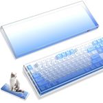 ZIYOU LANG KC03 Acrylic Clear Transparent Keyboard Cover(13.9*5*0.9’’) with Dustproof Waterproof Anti-hit Anti-cat Protective Case for 75% Layout 82Key 84Key 87Key Mechanical Gaming Keyboard(Blue)