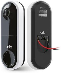 Arlo WIRED Video Doorbell Security Camera, HD Video, 2 Way Audio, Motion Detection, Built-in Siren, Night Vision, Existing Doorbell Wiring Required, with Free Trial of Arlo Secure Plan, White
