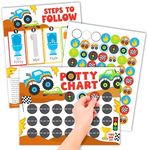 Hadley Designs Truck Potty Training Chart for Toddlers Boys - Sticker Chart for Kids Potty Training Chart for Toddlers Boys, Potty Sticker Chart for Toddlers Boy, Potty Rewards