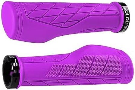 SOLODRIVE Ergonomic Design Mountain Bike Grips, Comfortable Bicycle Handlebar Grips, Single Lock-on and Non-Slip MTB Handle, Fit MTB, E-Bike, Hybrid, Scooter (Purple)