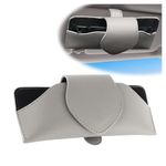 Magnetic Sunglasses Holder for Car Visor,Soft Leather Car Sunglasses Holder Clip,Universal Car Interior Accessories Visor Sunglasses Holder Clip for Car Truck SUV (Gray)