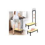 Medical Step Stool with Handle Bed Steps for High Beds for Adults Elderly Bedside Stepping Stool Heavy Duty Adjustable Handrail Wide Wood Platform Handicap Seniors Bathtub Car Safety Foot Stool