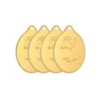 Malabar Gold & Diamonds 24k (999) Purity 3 Grams each (12 grams Combo) Gold Coin Pendant (Pack of 4)