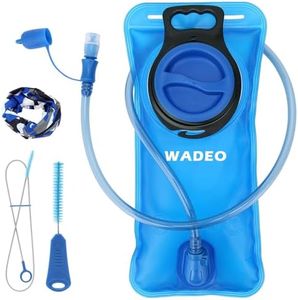 WADEO Poche Hydratation, sans BPA, Approuvé par FDA, 2L étanche à l'eau Militaire Sac de Rangement avec Brosse de Nettoyage, pour Vélo, Randonnée, Course à Pied, Camping et l'escalade - Bleu