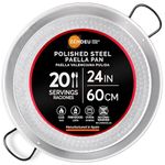 ZENDEU - Paella Pan 24 inch - Carbon Steel Paella Pan, Made in Spain - Easy Cleaning - Polished Steel, 24 in - 60 cm (20 Servings) Cook your own Spanish Paella