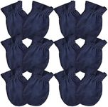 PurComfy SuperSoft Baby Mittens, Bamboo Viscose Infant Newborn Mittens for Girls Boys No Scratch Gloves 6 Pack Navy