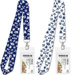 Cruise Lanyard Must Have Accessories for Ship Cards [2-Pack] in 2024 & 2025 Cruise Lanyards with ID Holder, Key Card Detachable Badge & Waterproof Ship Card Holders (Navy Blue & White)