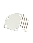 Metallor Electric Guitar Neck Plate Curved Cutaway Semi Round Neck Joint Back Mounting Plate 4 Holes with Screws Compatible with Stratocaster Telecaster Style Guitar Bass Parts Replacement