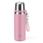 Stainless Steel Thermo Bottles with Cup 700ml/23.7oz Vacuum Insulated Bottle for hot and Cold Coffee Drink Water Thermo Flask with Cup.(Pink,700ml)