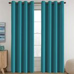 H.VERSAILTEX Blackout Thermal Insulated Living Room Curtains 84 inches Long Kids Boys Room Curtains for Bedroom - Room Darkening Window Treatment Grommet One Panel, Turquoise Blue, 52'W x 84'L