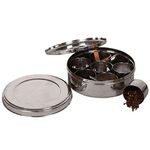 Home Centre Glovia Solid Silver Stainless Steel Spices Holder Set