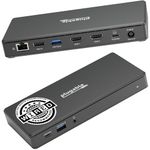 Plugable USB-C Docking Station Dual 4K 60Hz HDMI, 65W Charging, Gigabit Ethernet, 1x USB-C 5Gbps, 3x USB-A, Audio, Windows/ChromeOS, USB-C/USB4/Thunderbolt, Driverless (UD-MSTH2)