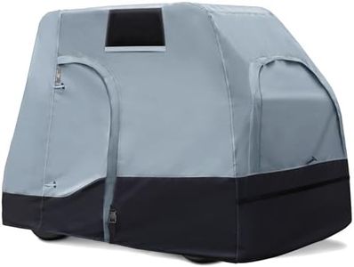 Explore Land Weatherproof 4 Passengers Golf Cart Cover Universal Fits EZGO Club Car Yamaha - All Season Car Enclosure with Driver Side Door and Back Side Zipper Window