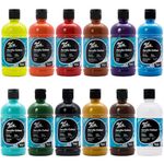 Mont Marte Signature Acrylic Paint Set, 12 x 500ml (16.9oz), Semi-Matte Finish, 12 Colours, Suitable for Most Surfaces