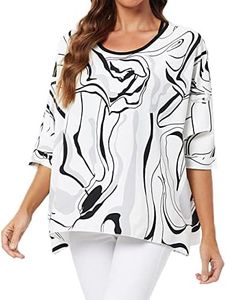 Qunsia Women Chiffon Blouse Floral Batwing Sleeve Beach Cover Up Loose Tunic Shirt Tops¡­, 4445, One Size