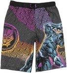 Marvel Black Panther Boys Swim Trunks, UPF50 Sun Protection, Quick Dry Swimsuit (Small, Black)