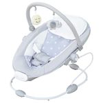 Moon Hopper Baby Bouncer Portable Soothing Seat with 2 Recline Positions, Vibration and Melodies, from Birth to 9 Kgs -Grey