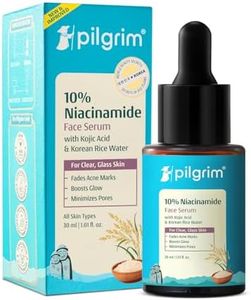 Pilgrim 10% Niacinamide Face Serum for Acne Marks with Korean Rice Water - 30 ml | Fades Dark Spots, Controls Oil, Minimizes Pores, Strengthens Skin Barrier | Quick Absorbing | For All Skin Type