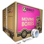 10 Strong Extra Large Cardboard Storage Packing Moving House Boxes with Carry Handles and Room List 66 Metres Fragile Tape 52cm x 52cm x 40cm