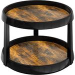 SimpleHouseware 2 Tier Turntable Lazy Susan Multifunctional Organizer, Rustic Brown