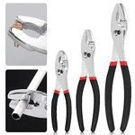 Glarks 6 Inch 8 Inch 10 Inch Slip Joint Pliers, Chrome Vanadium Steel Body with Non-Slip Handle and Rivet Joint Assembly