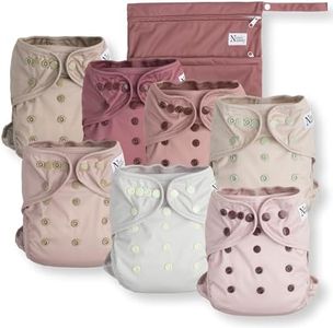 Nora's Nursery Cloth Diaper Cover, Washable Reusable Diaper Cover with Snap Closure, Cloth Diaper Shell for Prefold, Flat or Fitted Cloth Diaper Inserts, Wet Bag Included, Ballet Slippers