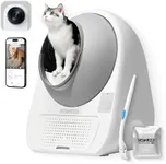 CATLINK 2025 New Ultra Self Cleaning Litter Box with AI Camera, 5G WiFi Automatic Cat Litter Box Self Cleaning for Multi-cat, APP Health Monitor, Pinch-Free Robot Cat Litter Box with Cleaning Brush