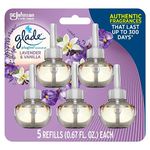 Glade PlugIns Refills Air Freshener, Scented and Essential Oils for Home and Bathroom, Lavender & Vanilla, 3.35 Fl Oz, 5 Count