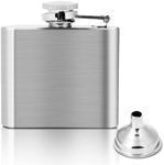 5 Oz Stainless Steel Hip Flask Leakproof Drinking Flask with Funnel Flask Hip Set for Men Camping Pocket Flask Easy Pour Funnel Flask Whiskey Flask Metal Liquor Flask Drinking Flask Ideal for Gift