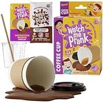 WOWMAZING WatchMePrank Coffee Cup Prank Kit | Funniest Prank Gifts for All Ages | DIY Adult & Kid Pranks | Joke Gift Set | Genuine Gag Gifts & Practical Jokes | Spill Powder Made in USA