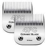 2Pack 4FC Blades Detachable Pet Dog Grooming Clipper Blades, Compatible with Andis Dog Clipper/Most Oster A9/Wahl KM Series Pet Clippers