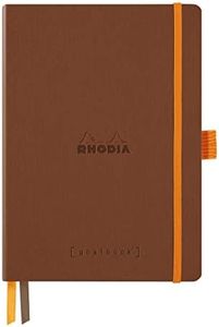 RHODIA 117812C - Flexible Bullet Journal Goalbook Copper - A5 - Dotted Dot|240 Pages - Clairefontaine Paper - 90 g - 2 Ribbons - Elastic Closure - Imitation Leather Cover
