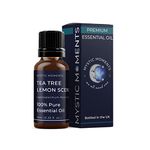 Mystic Moments | Tea Tree Lemon Scented Essential Oil 10ml - Pure & Natural Oil for Diffusers, Aromatherapy & Massage Blends Vegan GMO Free