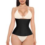 Bafully Womens Waist Trainer Corset Postpartum Recovery Belt Band Tummy Control Body Shaper (Black, L)