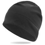 Arcweg Winter Thermal Running Hat Fleece Skull Cap Hat Helmet Liner Windproof Runnning Beanies Cycling Cap Breathable Unisex for Men Women Sports Head Warmer 22-24 Inches Black