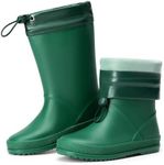 DREAM PAIRS Kids Rain Boots Boys Girls Lightweight Boots Waterproof Easy-on Outdoor Playing Rain Boot Unisex-Child,Size 6 Big Kid,Dark Green,SDRB2401K